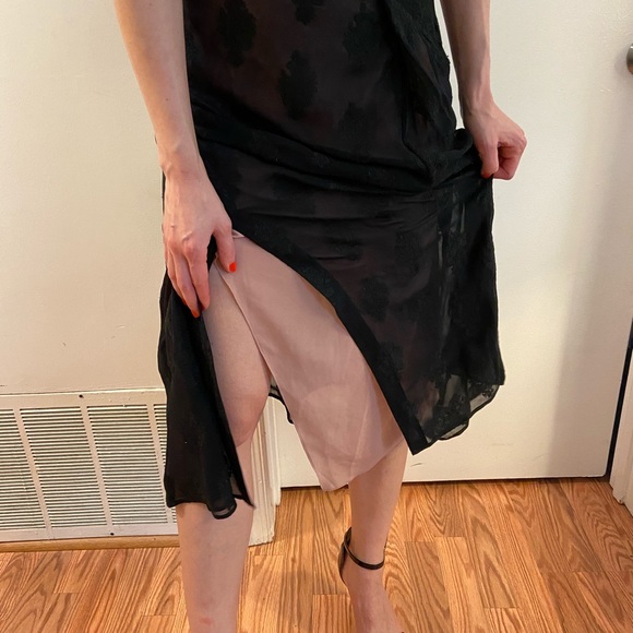 Theory Flounce Sheer Midi Dress - Picture 8 of 16